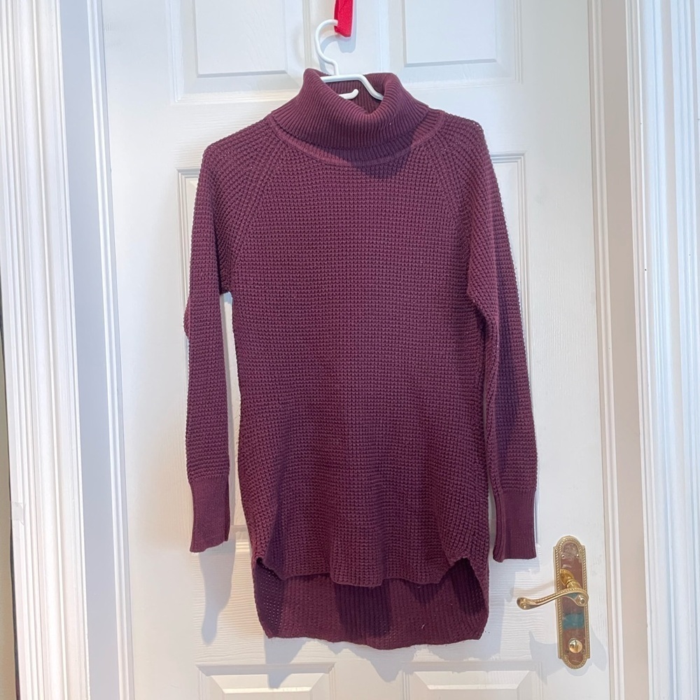 Purple knit turtle neck sweater